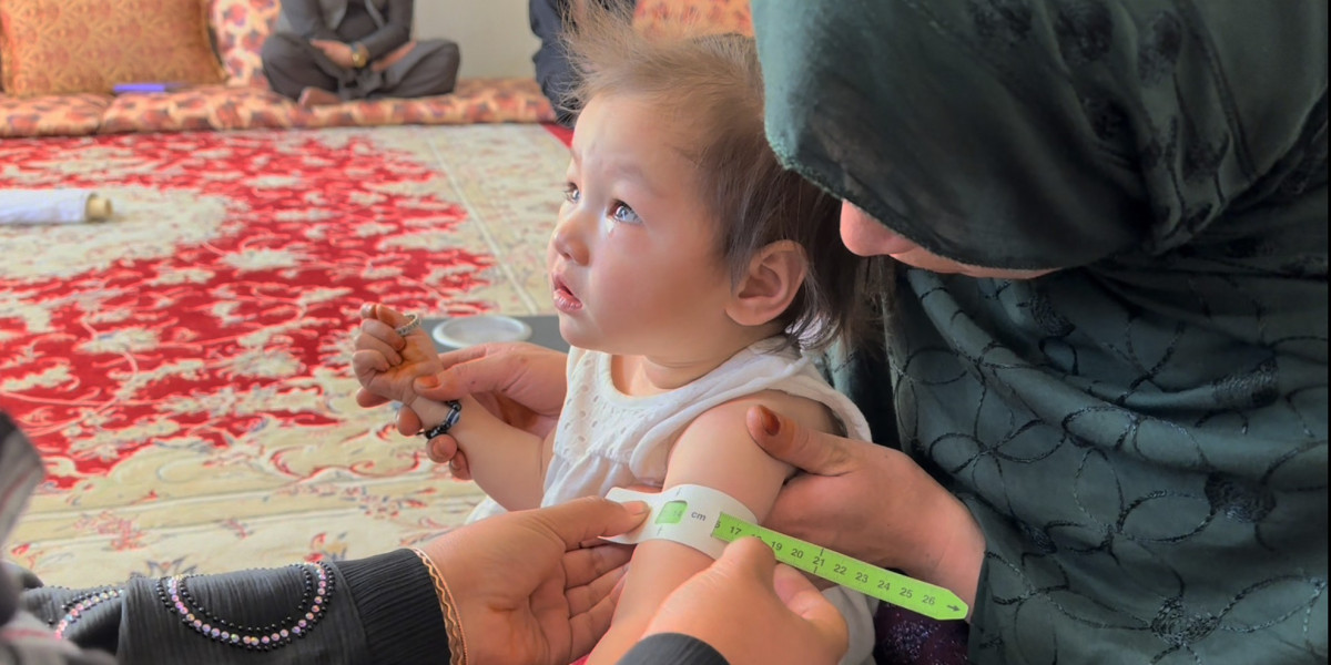ECHO funded project implemented by People in Need in Wardak Province, Afghanistan. Measuring of malnutrition and training on nutrition at house.