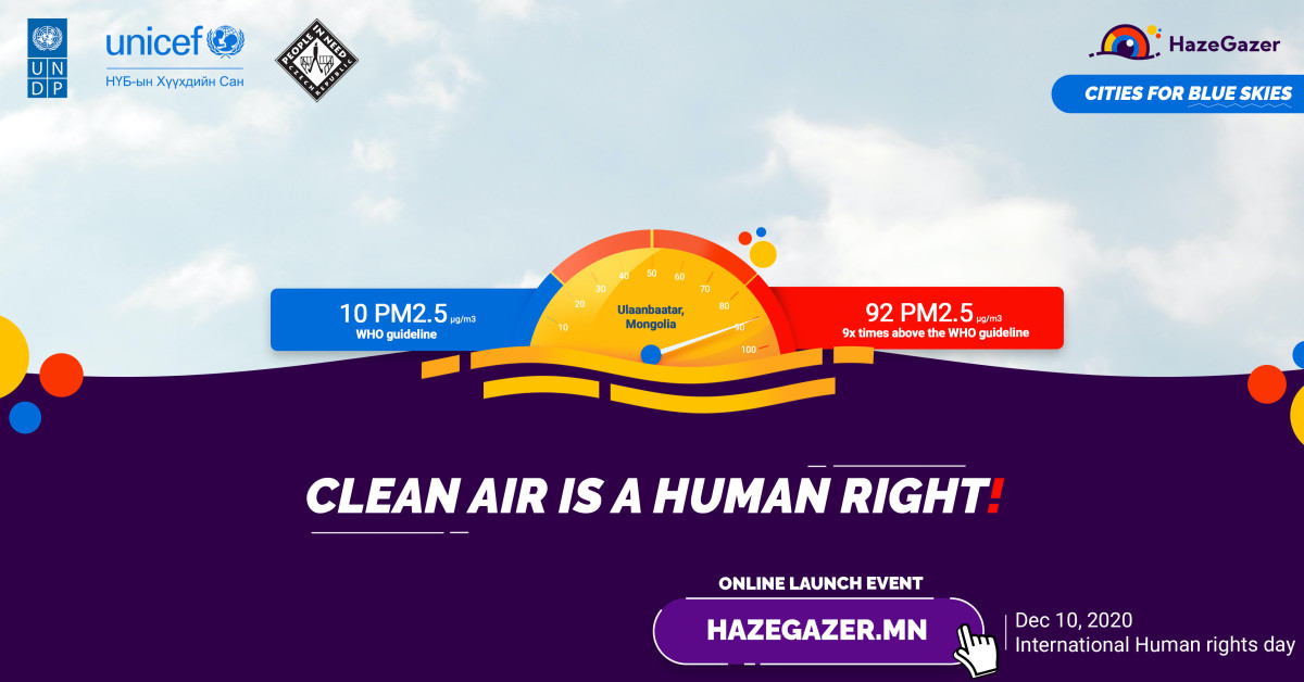 Nová webová platforma přiblíží obyvatelům Ulánbátaru dopady znečištěného ovzduší na zdraví a život lidí